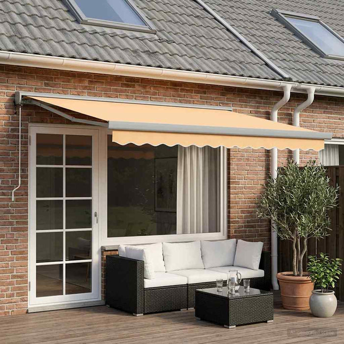 Copertină retractabilă Nisipiu 400 × 300 cm Stofă și Metal - WALTI WALTI