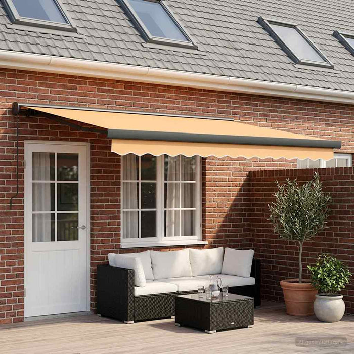 Copertină retractabilă Nisipiu 450 × 300 cm Pânză și Aluminiu - WALTI WALTI