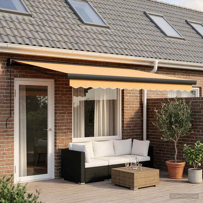 Copertină retractabilă Nisipiu 450 × 300 cm Stofă și Metal - WALTI WALTI