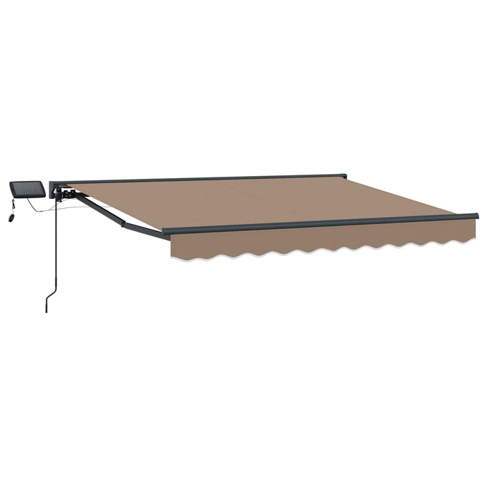 Cadru manual de marchiză cu LED-uri Gri taupe 4 × 3 m - WALTI WALTI