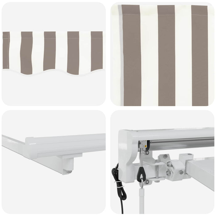 Cort electric retractabil Gri deschis și alb. 4 × 3 m WALTI