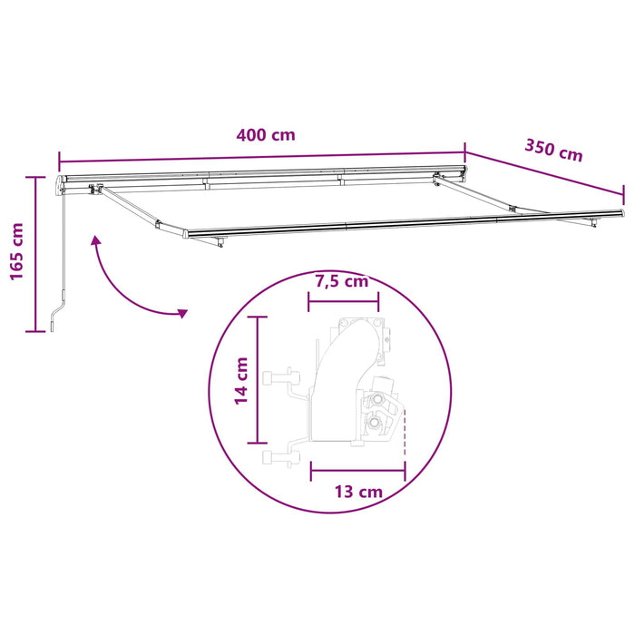 Copertină retractabilă Gri taupe 400 × 350 cm WALTI