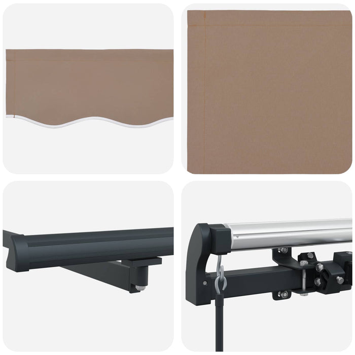 Copertină retractabilă Gri taupe 400 × 350 cm WALTI