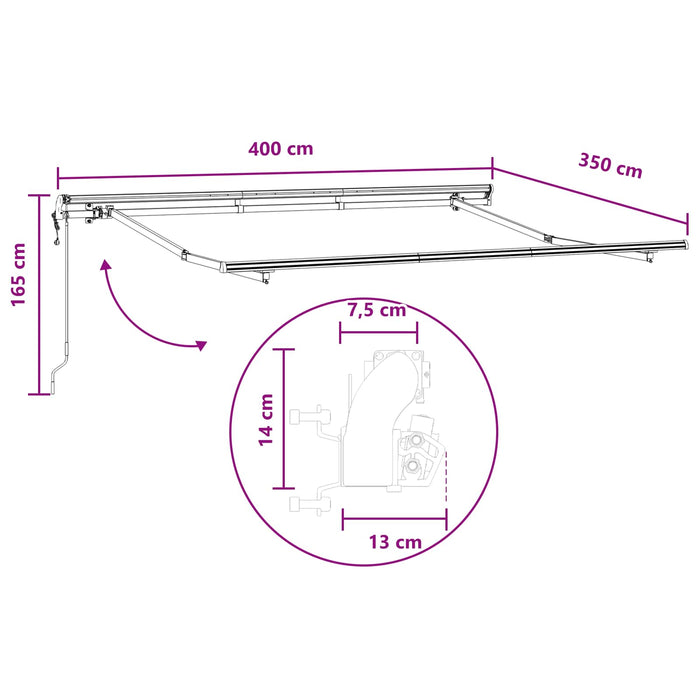 Copertină retractabilă Gri taupe 400 × 350 cm WALTI