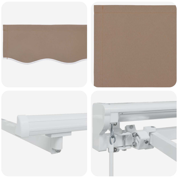 Copertină retractabilă manuală Gri taupe 4 × 3,5 m - WALTI WALTI
