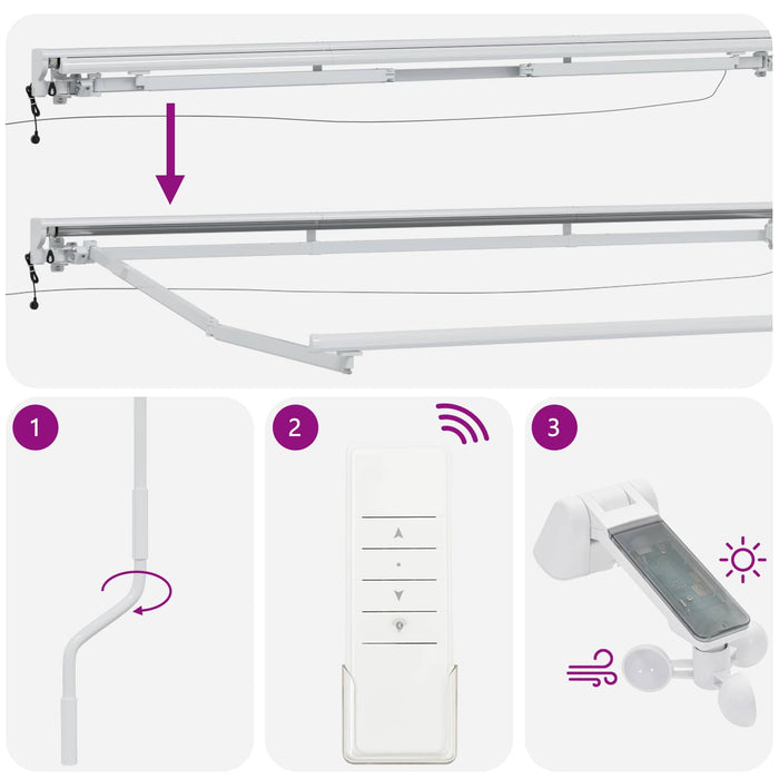 Cort electric retractabil Gri taupe 4 × 3,5 m WALTI