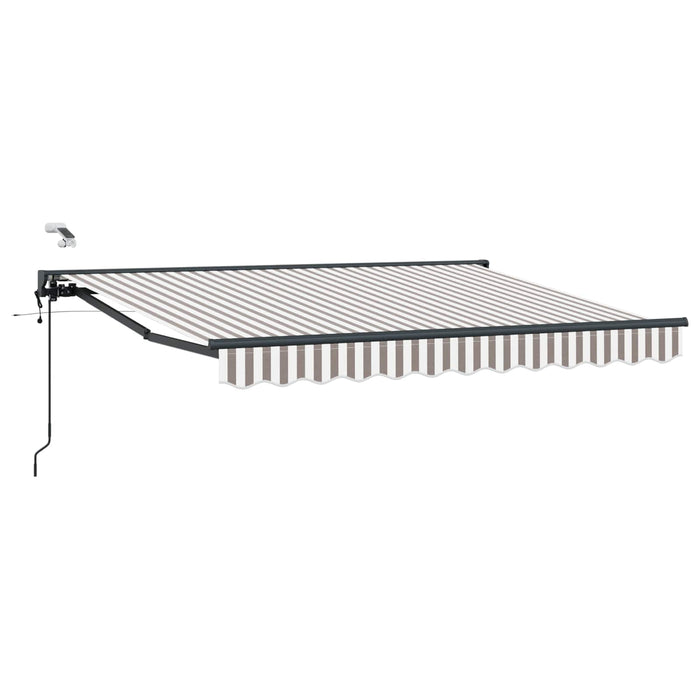 Cort electric retractabil Gri deschis și alb. 4 × 3,5 m WALTI