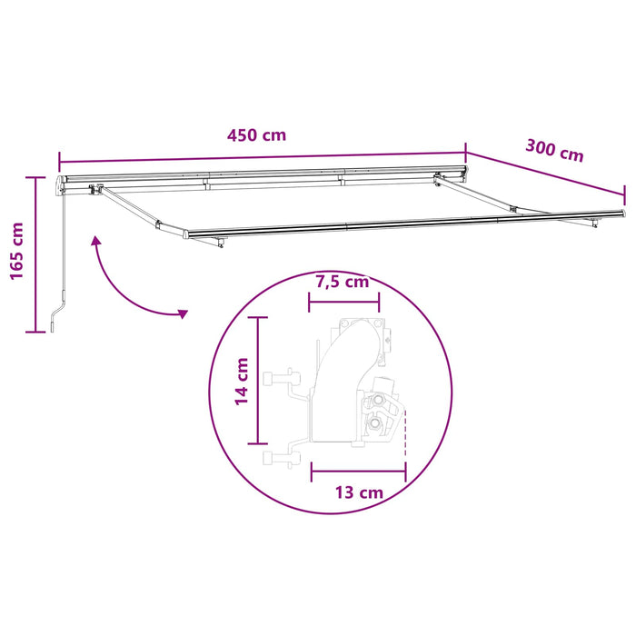 Copertină retractabilă Gri taupe 450 × 300 cm WALTI