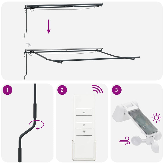 Copertină retractabilă Gri taupe 450 × 300 cm Poliester WALTI