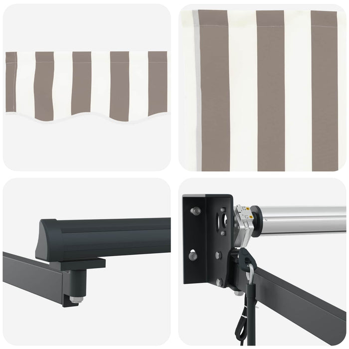 Cort electric retractabil Gri deschis și alb. WALTI