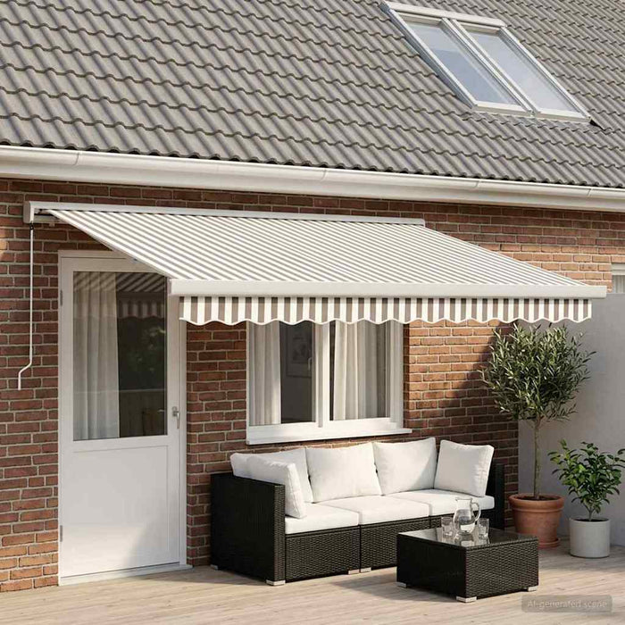Copertină retractabilă Gri deschis și alb. 450 × 300 cm WALTI