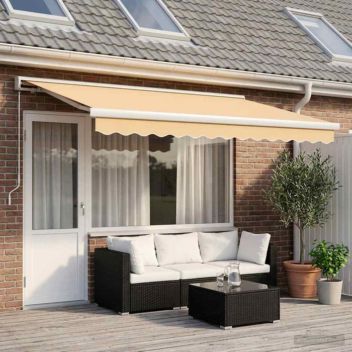 Copertină retractabilă Nisipiu 500 × 300 cm Pânză și Aluminiu - WALTI WALTI