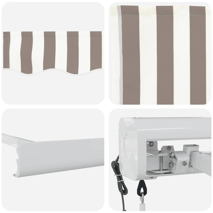 Copertină retractabilă Gri deschis și alb. 450 × 300 cm WALTI