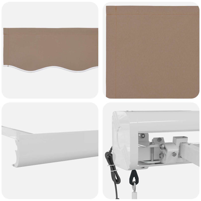 Copertină retractabilă Gri taupe 450 × 300 cm Stofă și Metal - WALTI WALTI