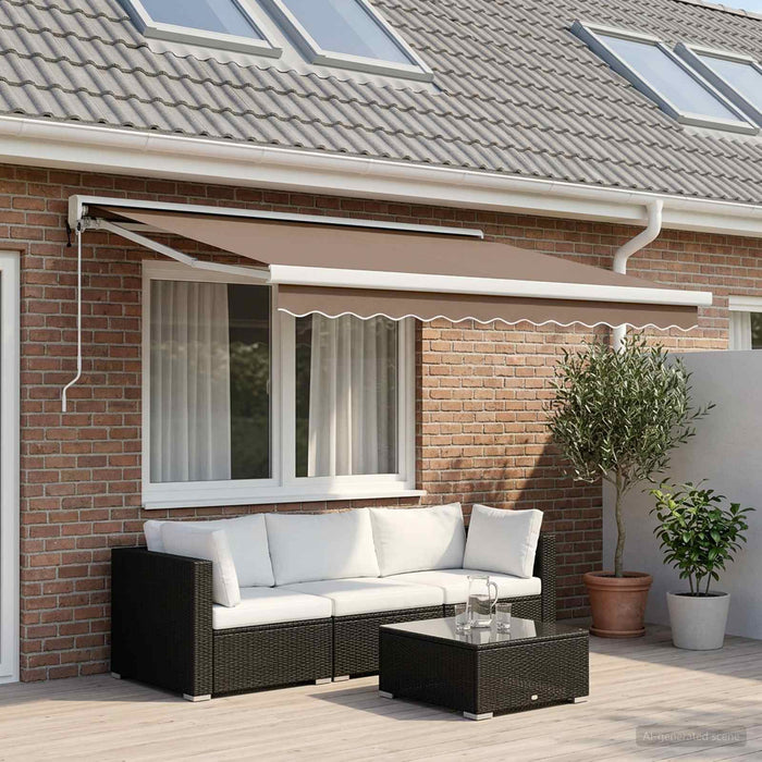Copertină retractabilă Gri taupe 450 × 300 cm Stofă și Metal - WALTI WALTI
