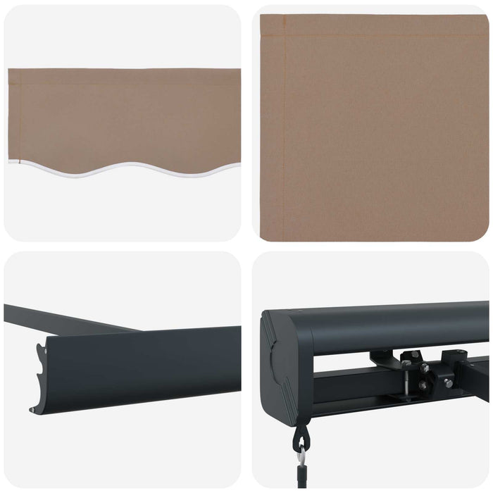 Copertină retractabilă Gri taupe 450 × 300 cm Pânză și Aluminiu - WALTI WALTI