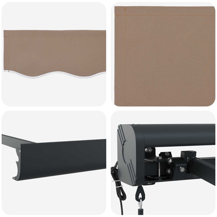 Copertină retractabilă Gri taupe 450 × 300 cm Stofă și Metal WALTI
