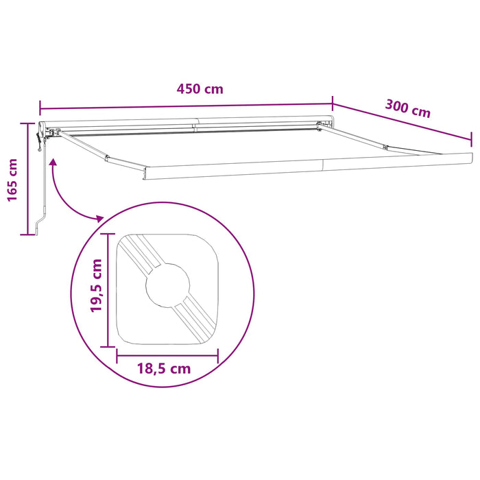 Copertină retractabilă Gri taupe 450 × 300 cm Stofă și Metal WALTI