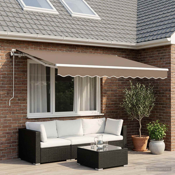 Copertină retractabilă Gri taupe 450 × 350 cm Poliester WALTI