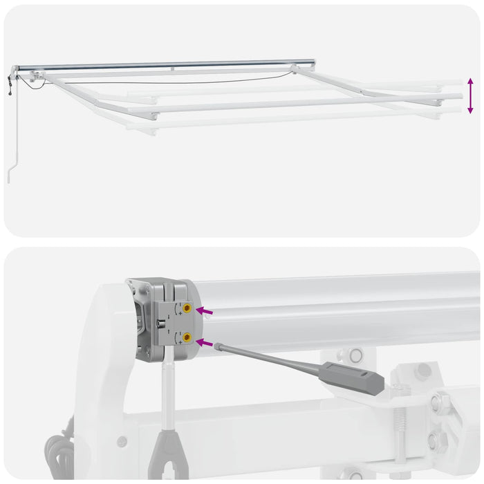 Copertină retractabilă Gri taupe 450 × 350 cm Poliester WALTI