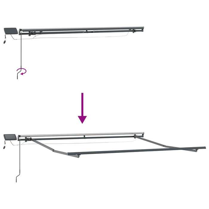 Copertină retractabilă Gri taupe 450 × 350 cm - WALTI WALTI