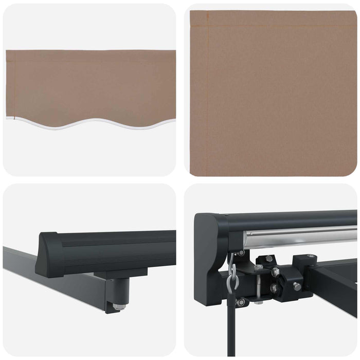 Copertină retractabilă manuală Gri taupe 4,5 × 3,5 m WALTI