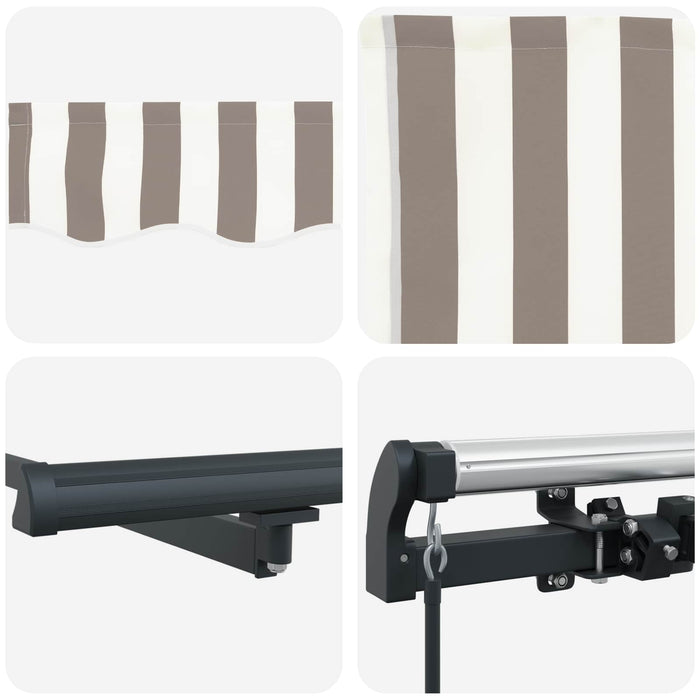 Copertină retractabilă Gri deschis și alb. 500 × 300 cm WALTI