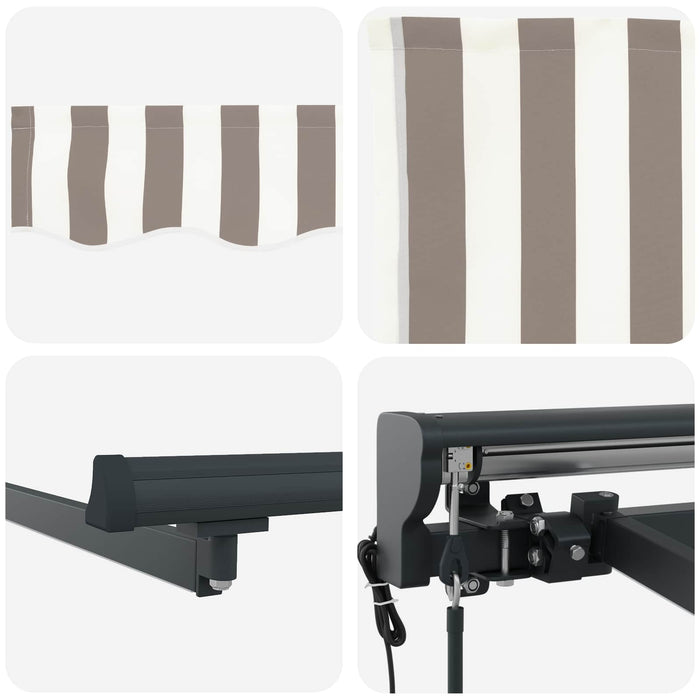 Cort electric retractabil Gri deschis și alb. 5 x 3 m WALTI