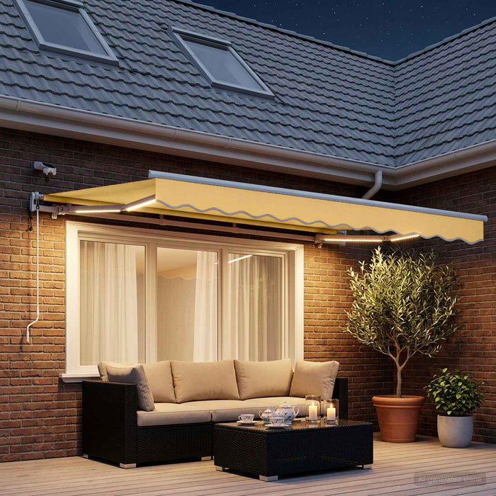 Copertină electrică cu LED și senzor 5 x 3,5 m Nisipiu - WALTI WALTI