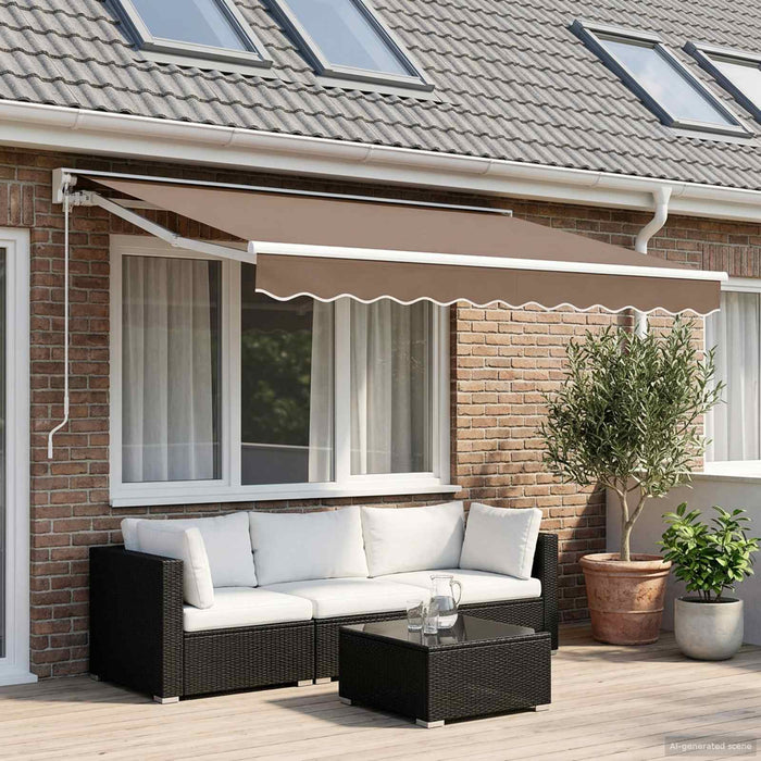 Copertină retractabilă manuală Gri taupe 5 × 3,5 m WALTI