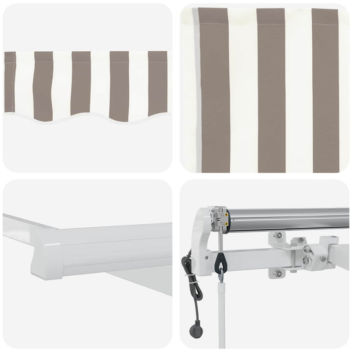Copertină retractabilă Gri deschis și alb. 600 × 300 cm WALTI
