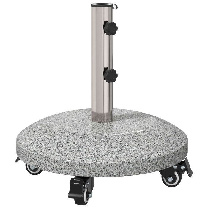 Bază de parasol din granit cu roți pentru stâlp de 4-5 cm Gri WALTI