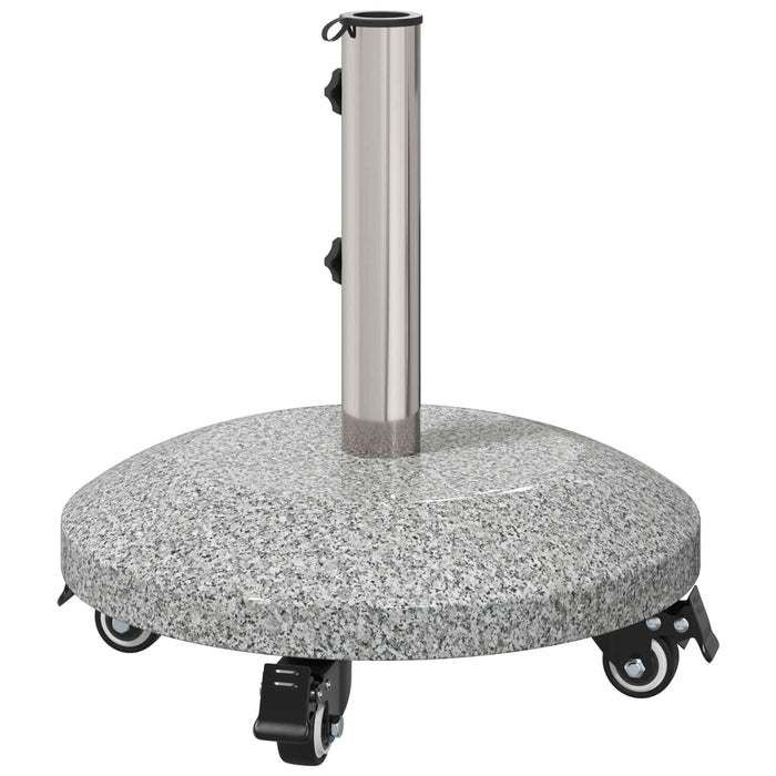 Bază de parasol din granit cu roți pentru stâlp de 4-5 cm Gri WALTI