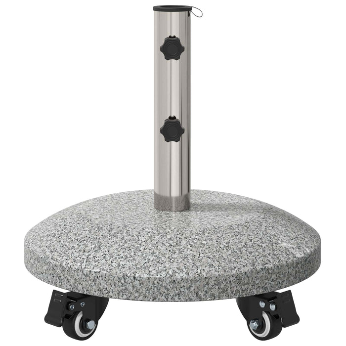 Bază de parasol din granit cu roți pentru stâlp de 4-5 cm Gri WALTI