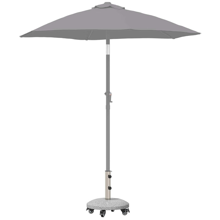 Bază de parasol din granit cu roți pentru stâlp de 4-5 cm Gri WALTI