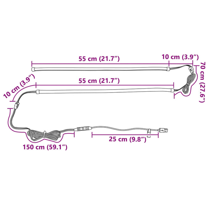 Bandă LED 110 cm Multicolour PVC WALTI