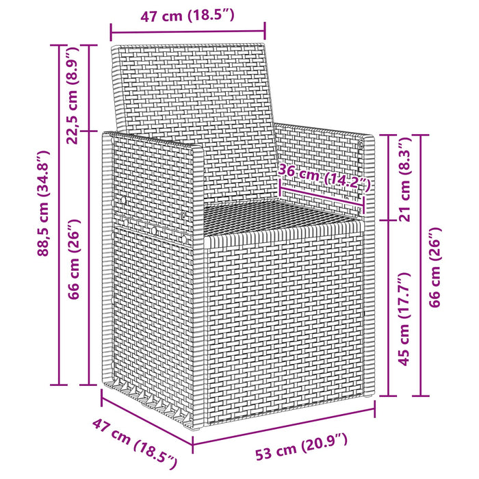 Scaune de Dining pentru Grădină 2 pcs Antracit PP - WALTI WALTI