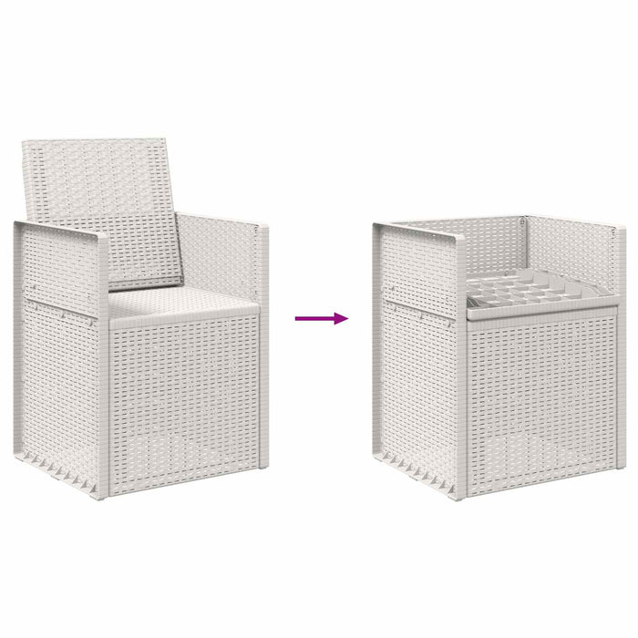 Scaune de Dining pentru Grădină 2 pcs Alb PP - WALTI WALTI