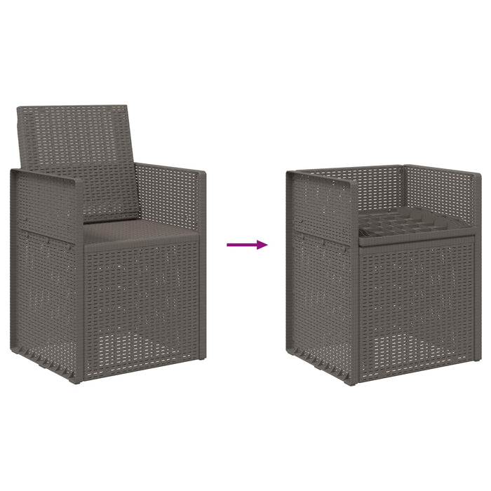 Scaune de Dining pentru Grădină 2 pcs Gri deschis PP - WALTI WALTI