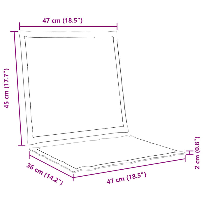 Perne pentru șezut și spătar 4 pcs Gri deschis 47 x 45 x 2 cm WALTI