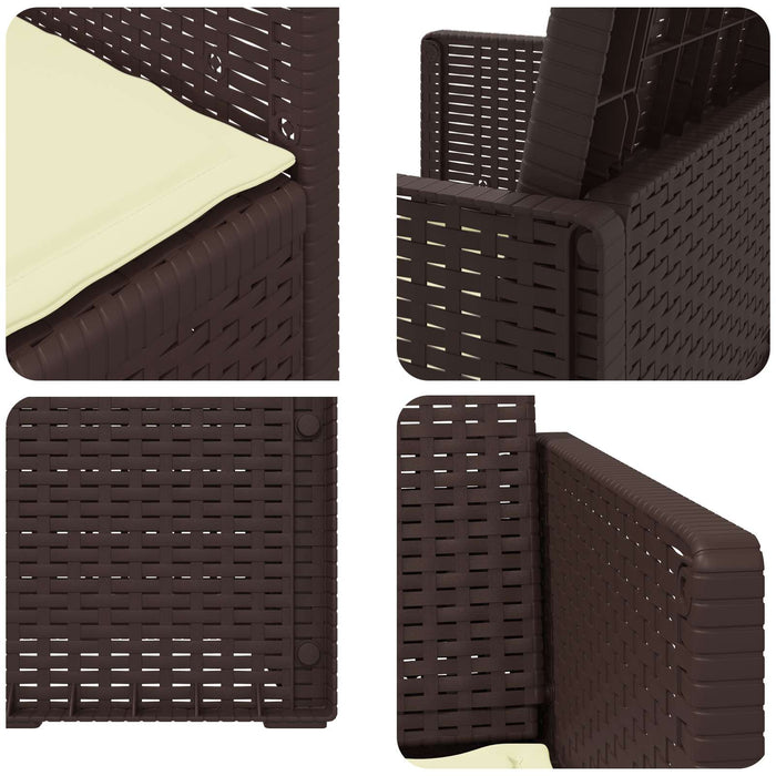 Scaune de Dining pentru Grădină 2 pcs Maro și Crem PP - WALTI WALTI