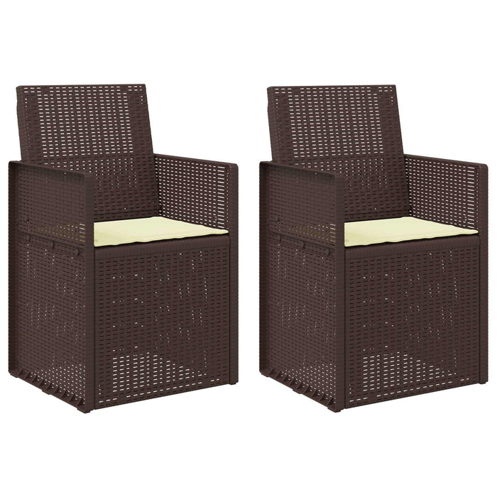 Scaune de Dining pentru Grădină 2 pcs Maro și Crem PP - WALTI WALTI