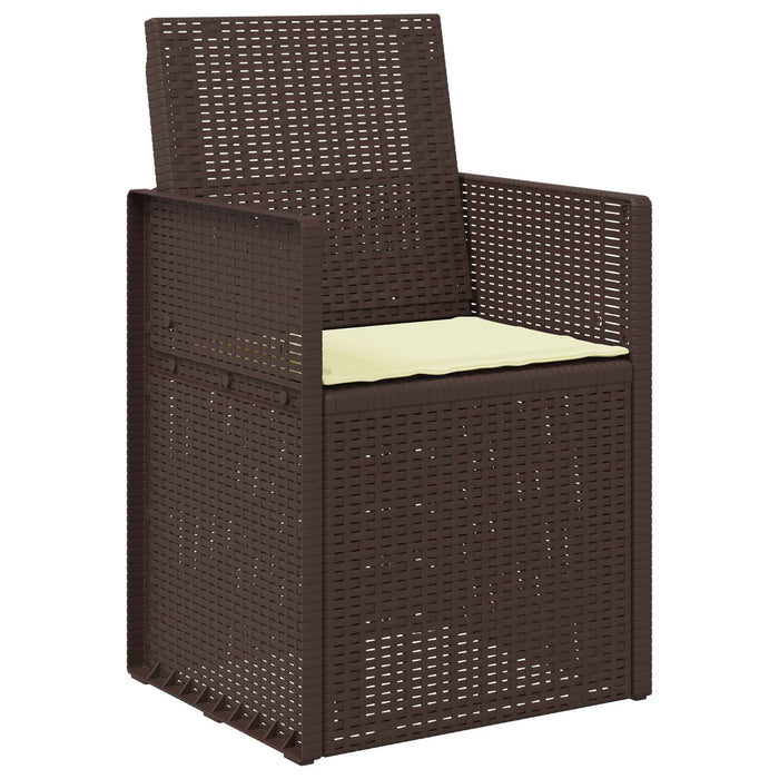 Scaune de Dining pentru Grădină 2 pcs Maro și Crem PP - WALTI WALTI