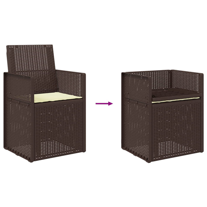 Scaune de Dining pentru Grădină 2 pcs Maro și Crem PP - WALTI WALTI