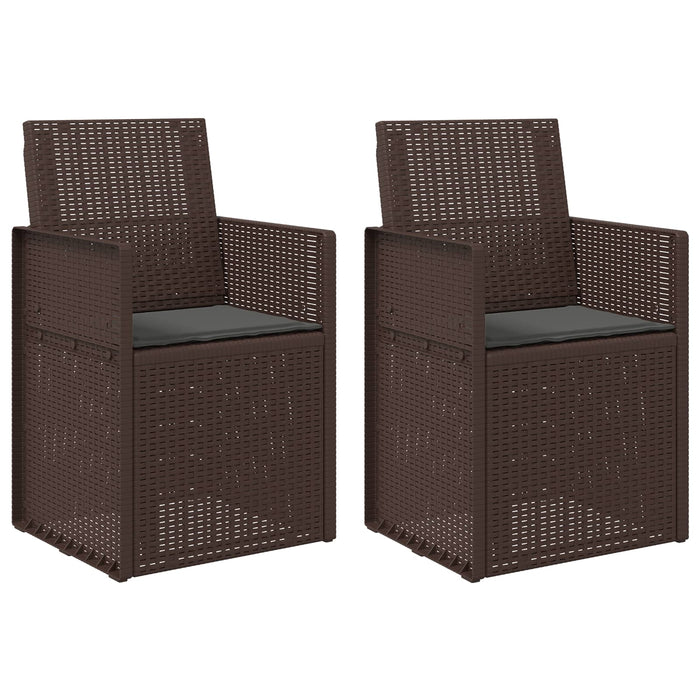 Scaune de Dining pentru Grădină 2 pcs Maro și Antracit PP - WALTI WALTI