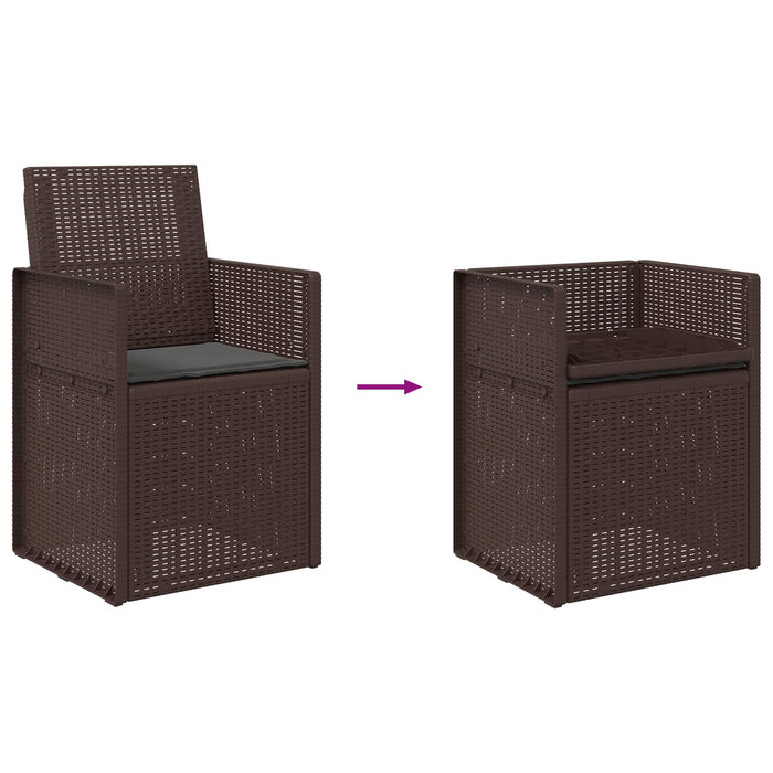 Scaune de Dining pentru Grădină 2 pcs Maro și Antracit PP - WALTI WALTI