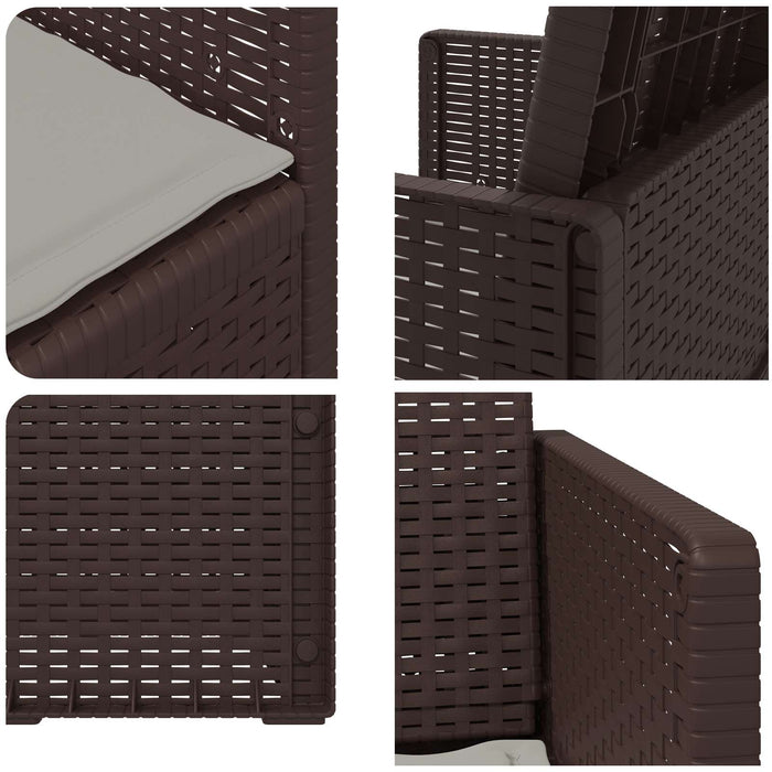Scaune de Dining pentru Grădină 2 pcs Maro și gri deschis PP - WALTI WALTI