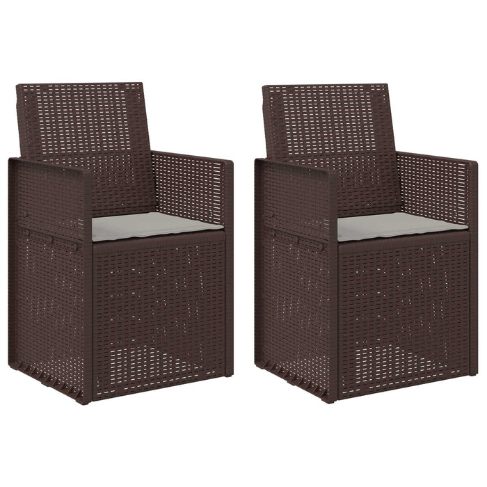 Scaune de Dining pentru Grădină 2 pcs Maro și gri deschis PP - WALTI WALTI