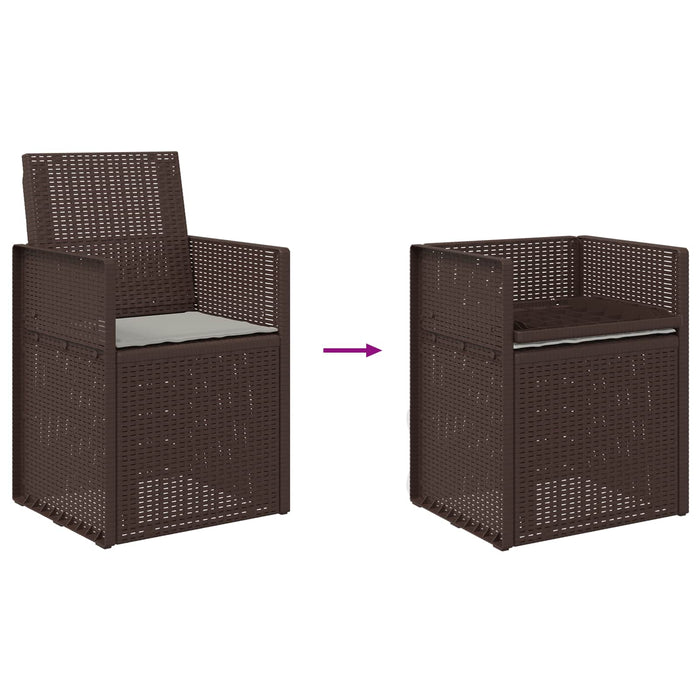 Scaune de Dining pentru Grădină 2 pcs Maro și gri deschis PP - WALTI WALTI