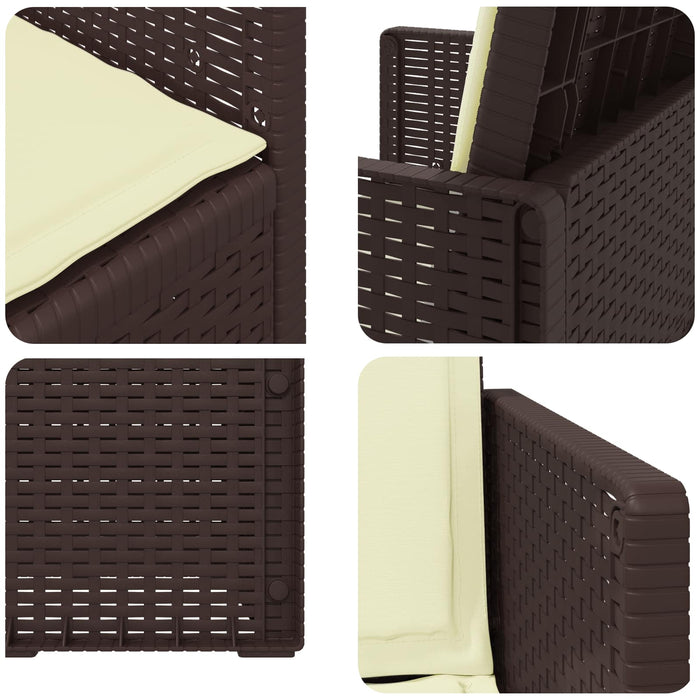 Scaune de Dining pentru Grădină 2 pcs Maro și Crem PP - WALTI WALTI